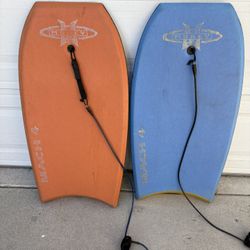 Vintage Morey Boogie Body Boards Mach 4 With Leashes 