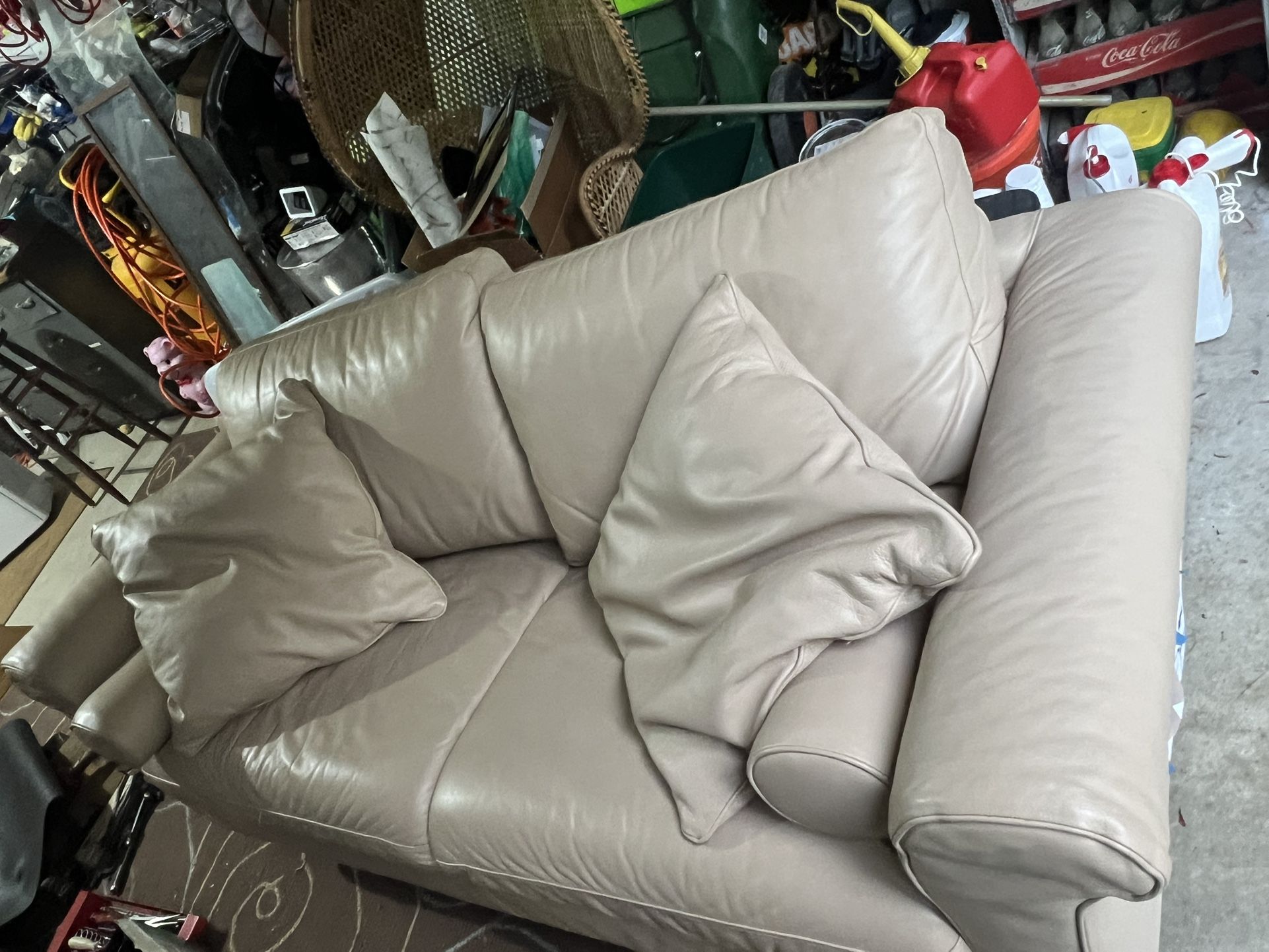 Leather loveseat
