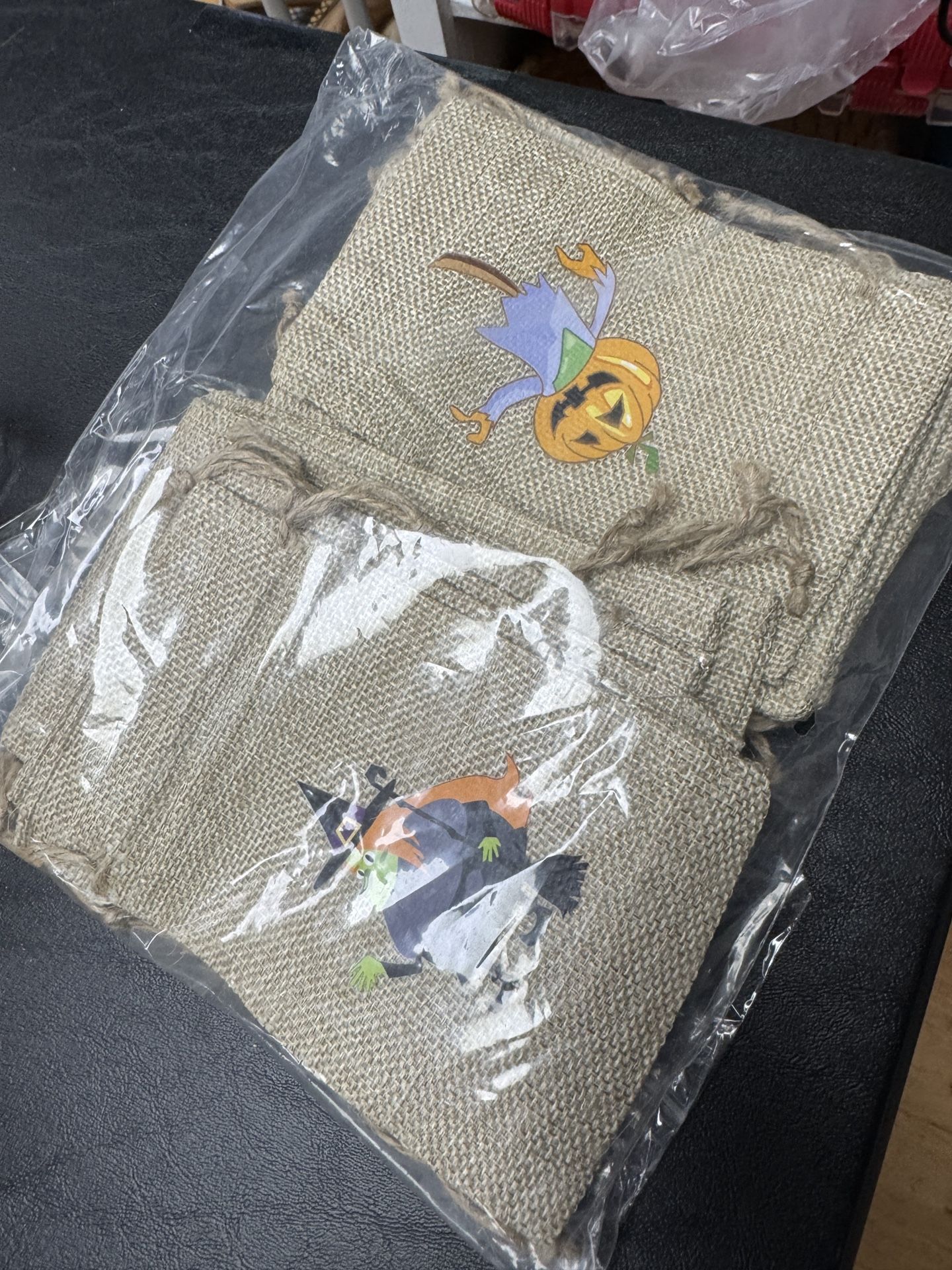 Burlap Halloween Treat Bags 6"x4" 18 