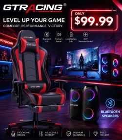 GTRACING GAME CHAIR BLUETOOTH SPEAKERS NEW