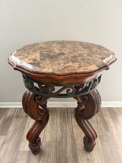 Genuine Marble Veneer End Table NEEDS TO GO