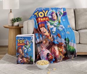 Disney Toy Story  Collectible VHS Boxed Silk Touch Throw Blanket 50" × 70"