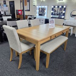 Dining Table Set with 4 Chairs and Bench 🚚WE DELIVER🚚