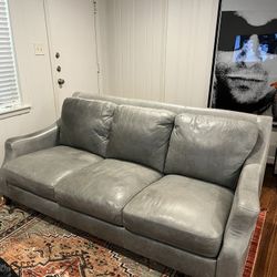 Light Green Genuine Leather Sofa