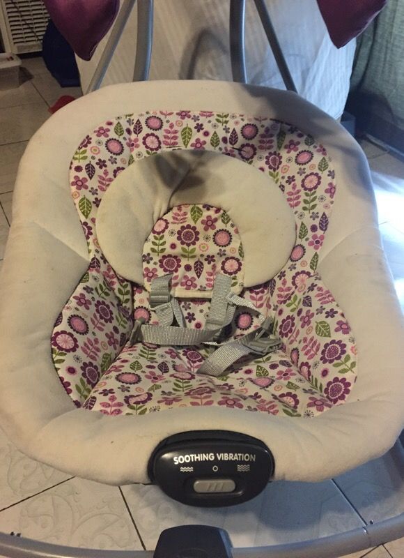 Graco Swing Purple Flower Print With Purple Hearts For Sale In Long Beach Ca Offerup