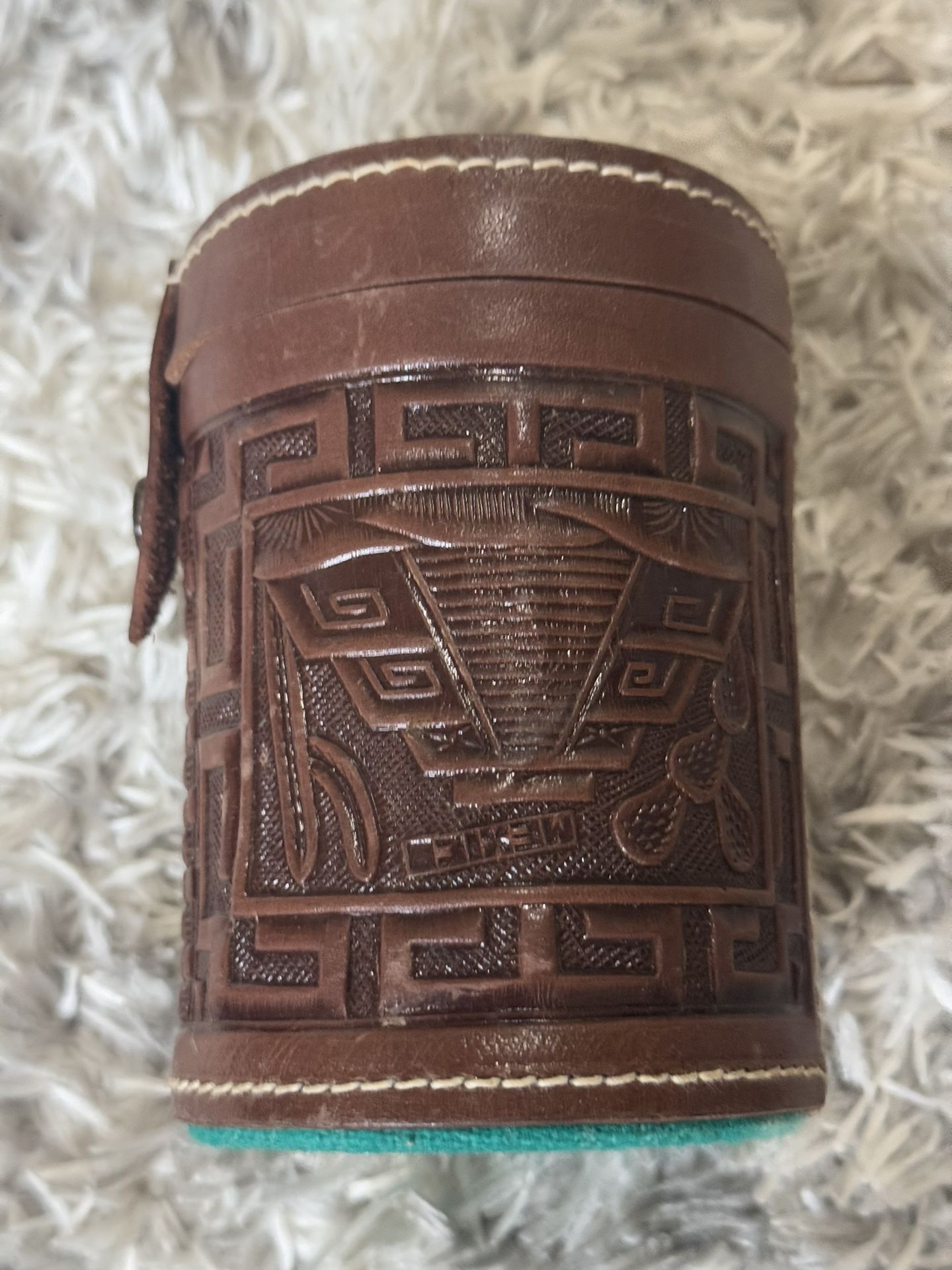 Cubilete Leather Dice Cup Play Casino Traditional