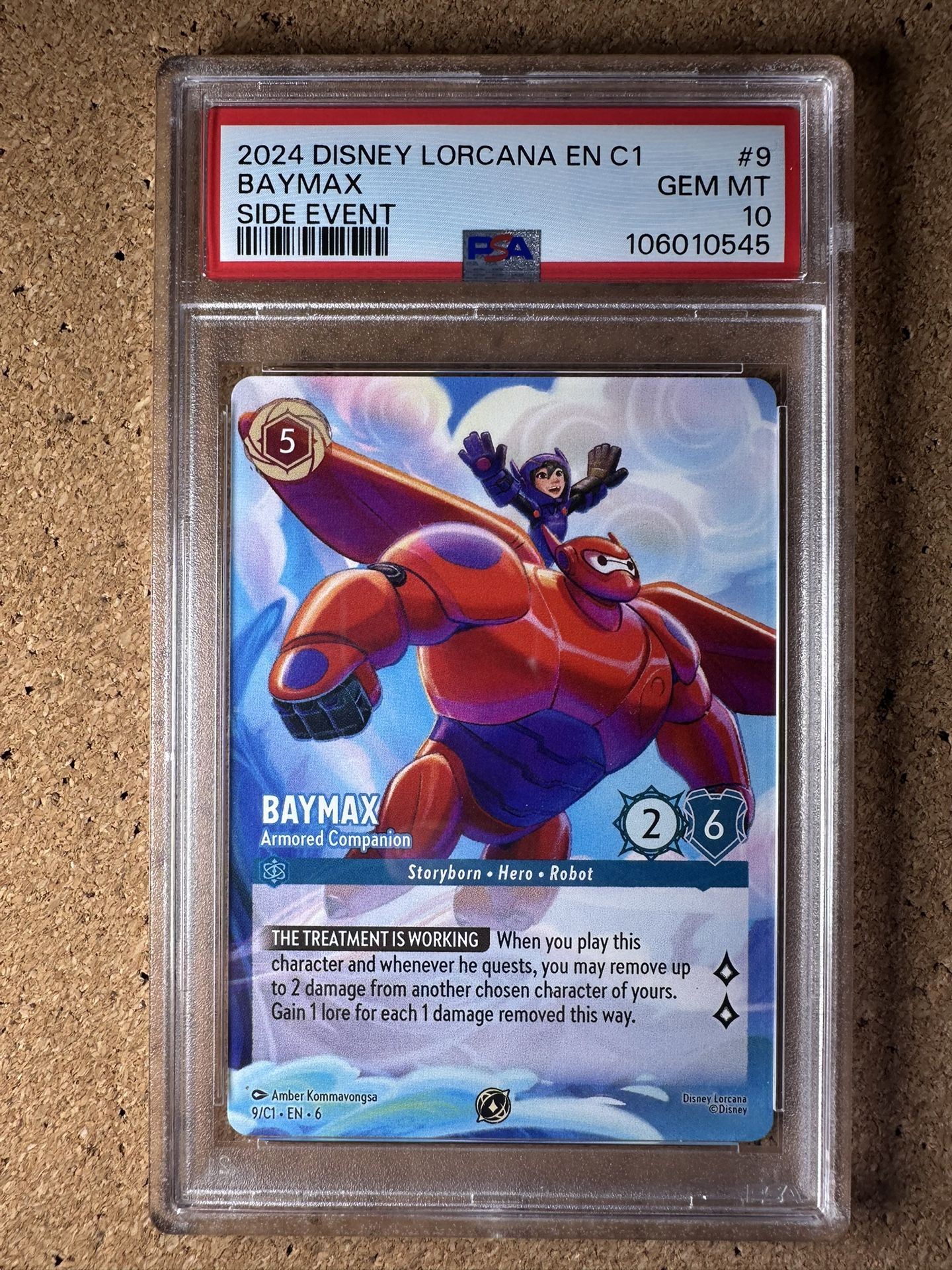 Disney Lorcana Baymax Companion NA/EU Champs Side Event Promo 9/C1 PSA 10