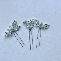 Silver Floral Hair Pins
