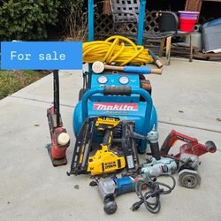 Nailers, Compressor And Everything In Picture 
