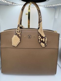 Authentic Louis Vuitton LV city steamer Taupe with Python Handles