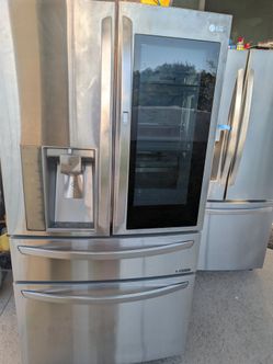 Refrigerator 36" LG 4 doors Instaview Cristal Stainless Steel French Door Refrigerator