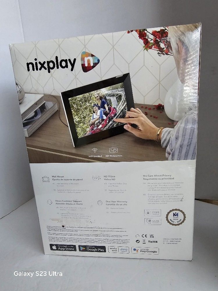 nixplay Smart Digital Picture Frame 10.1 Inch, Share Video Clips and