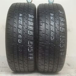 2 Tires 215 55 17 Firestone Firehawk AS high tread no repairs