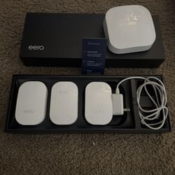 Eero Pro 6 Router + 3 Eero Beacon WiFi Extenders