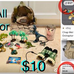 $10 Big Bundle of Dinosaur 🦖 and Kids Military Backpack 🎒 etc In Great Condition 