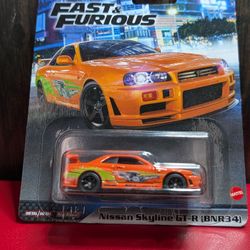 Hot Wheels Premium Fast and Furious NISSAN SKYLINE GT-R R34 Real Riders BNR34