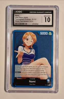 2025 One Piece Store Tournament Vol.4 Leader Nami P-117 CGC 10 GEM MINT Promo