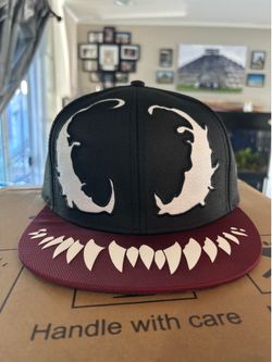 Brand New! Marvel Venom Face Snapback Hat Embroidered Black Cap Adjustable