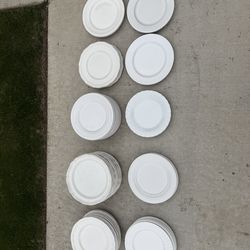59 Assorted White Plates