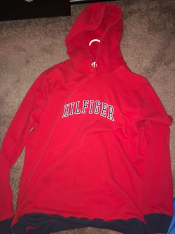 red tommy hilfiger hoodie size small