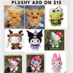 Christmas Plushies Plushy Hello Kitty Grinch Reindeer Santa Claus Gingerbread Man