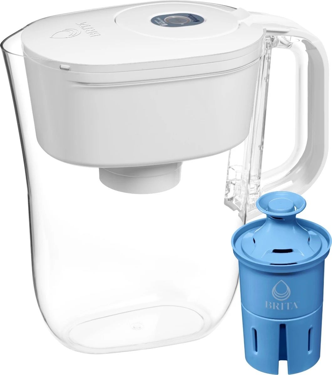 Brita Water Filter 6 Cup Denali Water Pitcher Dispenser with Elite Water Filter
