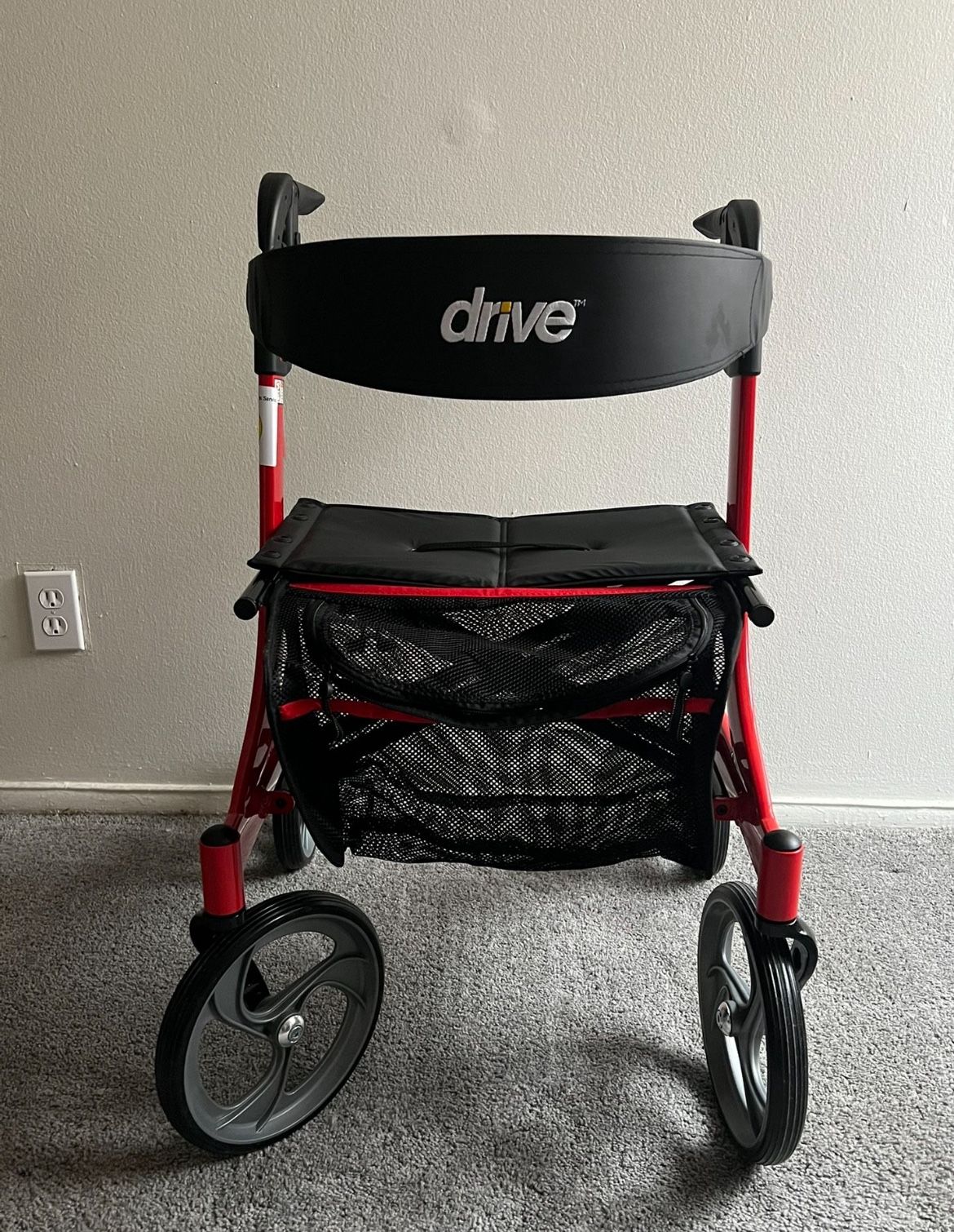 BRAND NEW - Drive Medical Nitro Euro Style Rollator Rolling Walker, Red