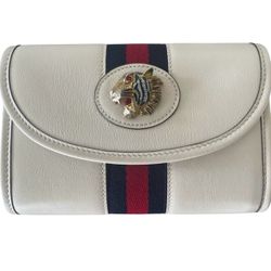 Gucci Rajah White Leather Shoulder Crossbody Bag