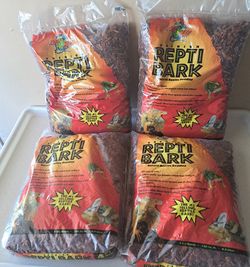 4 Bags ZooMed Premium Repti Bark Natural Reptile Bedding 100% pure fir bark 16dry qts