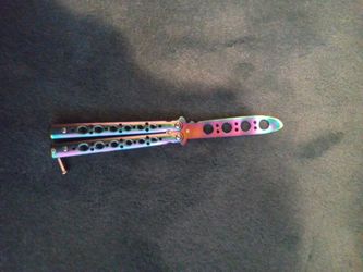 Rainbow Titanium Butterfly Knife Trainer