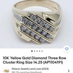 10K Yellow Gold Diamond Ring 1Ct 9.36 grms