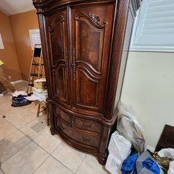 King Bed Frame with Armoire