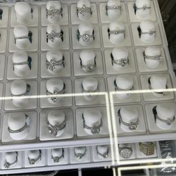 SILVER RINGS MOSS STONES 399$