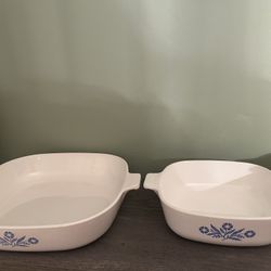 Vintage Corning Ware Blue Cornflower 2.5 Cup Saucepan, 1.5 Quart Casserole Dish, 1 quart Casserole Dish, 10 inch Casserole Dish