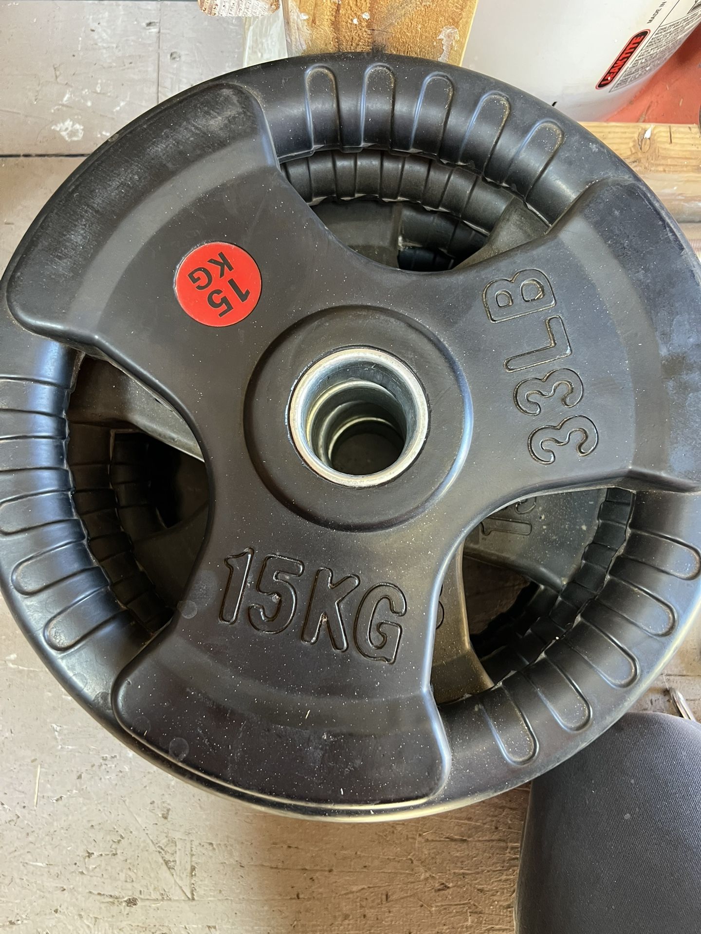 15kg 33lb 2 Inch Rubber Coated Plate Weights X 4 Total