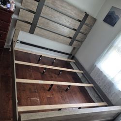 Millwood Pines king size Solid Wood Bed with High-Profile Headboard/Bed Frame
