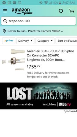 Greenlee SCAPC-SOC-100 Splice On Connector SC/APC Singlemode, 900m Boot, Green, 100-Pack