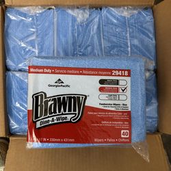 240 Count Brawny Dine-A-Wipe Foodservice Wipers (Blue)
