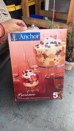 Vintage Anchor Hocking 5pc Trifle Set Presence Collection