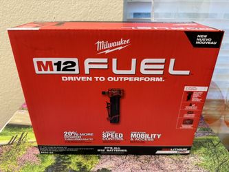 M12 FUEL 12V Lithium-Ion Brushless Cordless 1/4 in. Right Angle Die Grinder Kit w/ (2) 2.0Ah Batteri