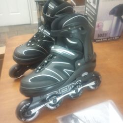 New- Men's Size 8 - 10.5 four size adjustable inline skates, Rollerblades by 2PM Sports