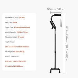 VEVOR Quad Walking Cane 250 lbs Capacity