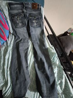 Blue articles of society pants