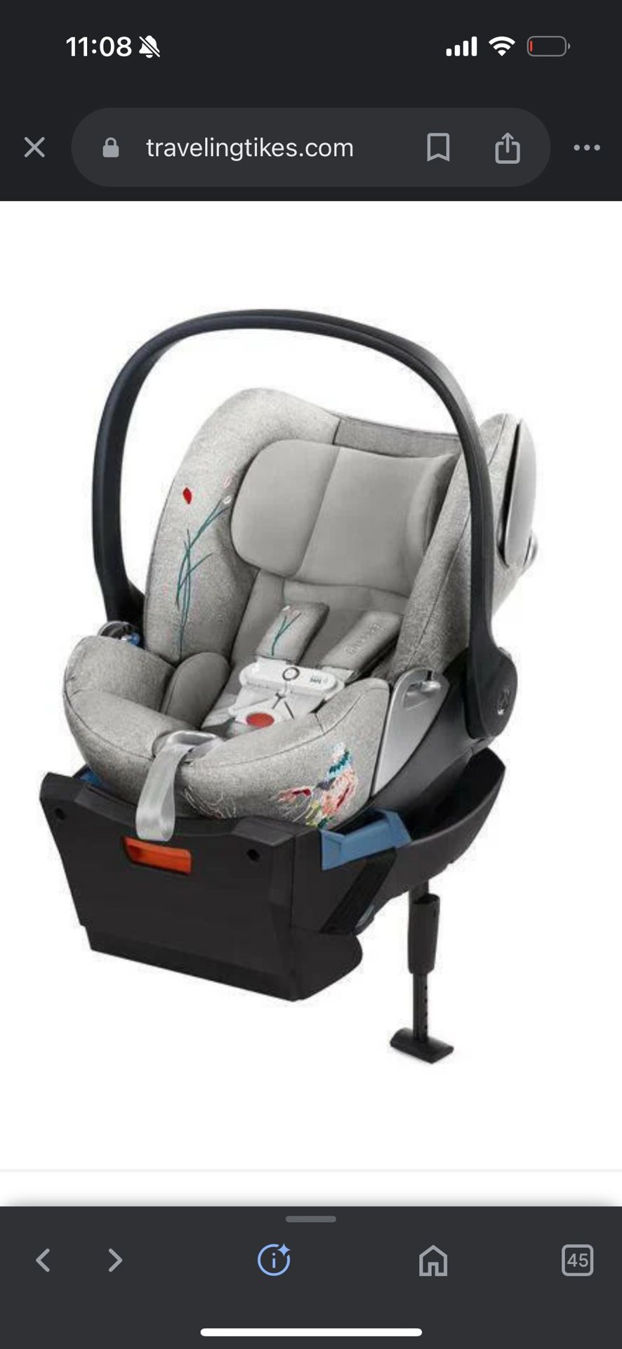 Cybex Cloud Q Sensorsafe Reclining Infant Car Seat Koi