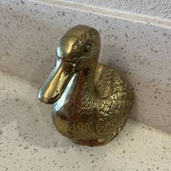 Gold Duck Paperweight