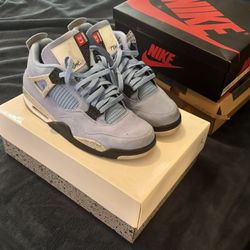 Jordan Air Jordan 4 Retro University Blue 2021 Mid Top Suede Sneaker Black White