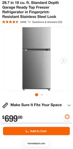 Frigidaire Refrigerator- 100% functional - Ready for transport - Freezer (Stainless Steel)
