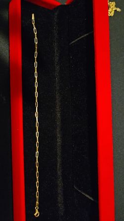 Paperclip bracelett 10k Real Gold size 7 .5