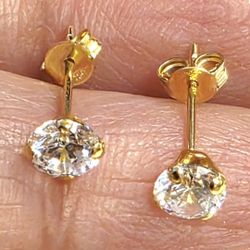 💛Russian Crystals In 18k Gold Stud Earrings