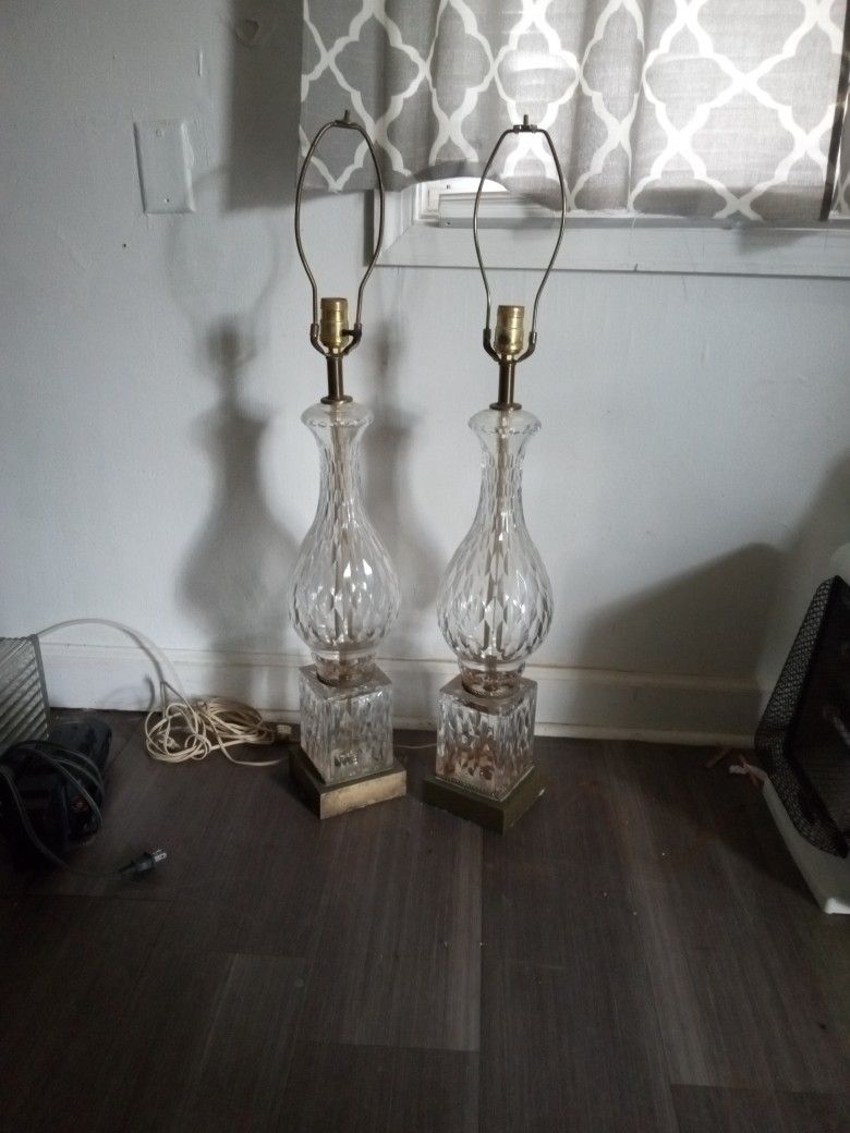 Vintage  Cut Glass  Lamps